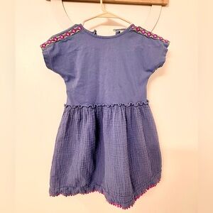 Boden Kids Dress in blue with Pink Details